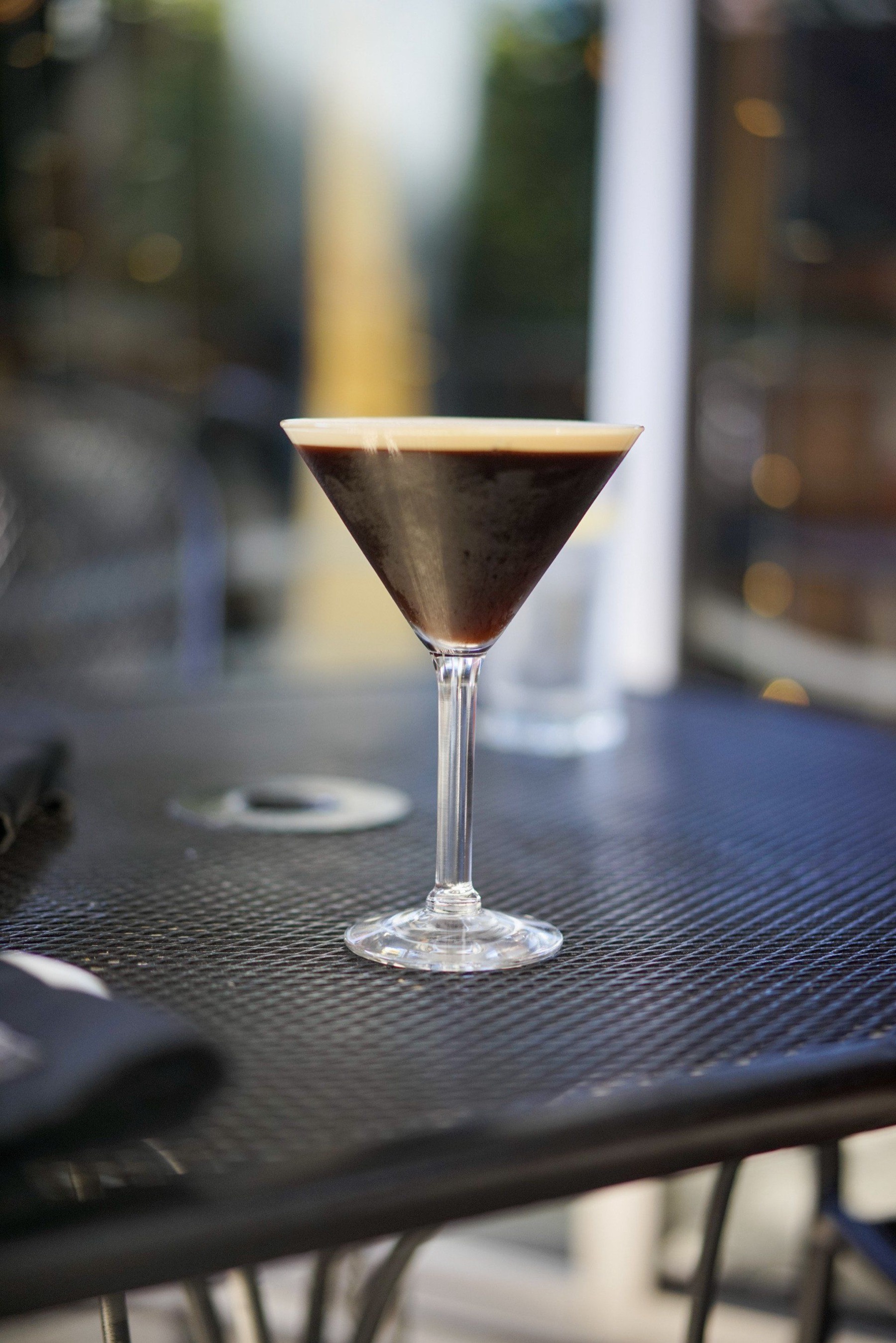 An espresso martini on the bar